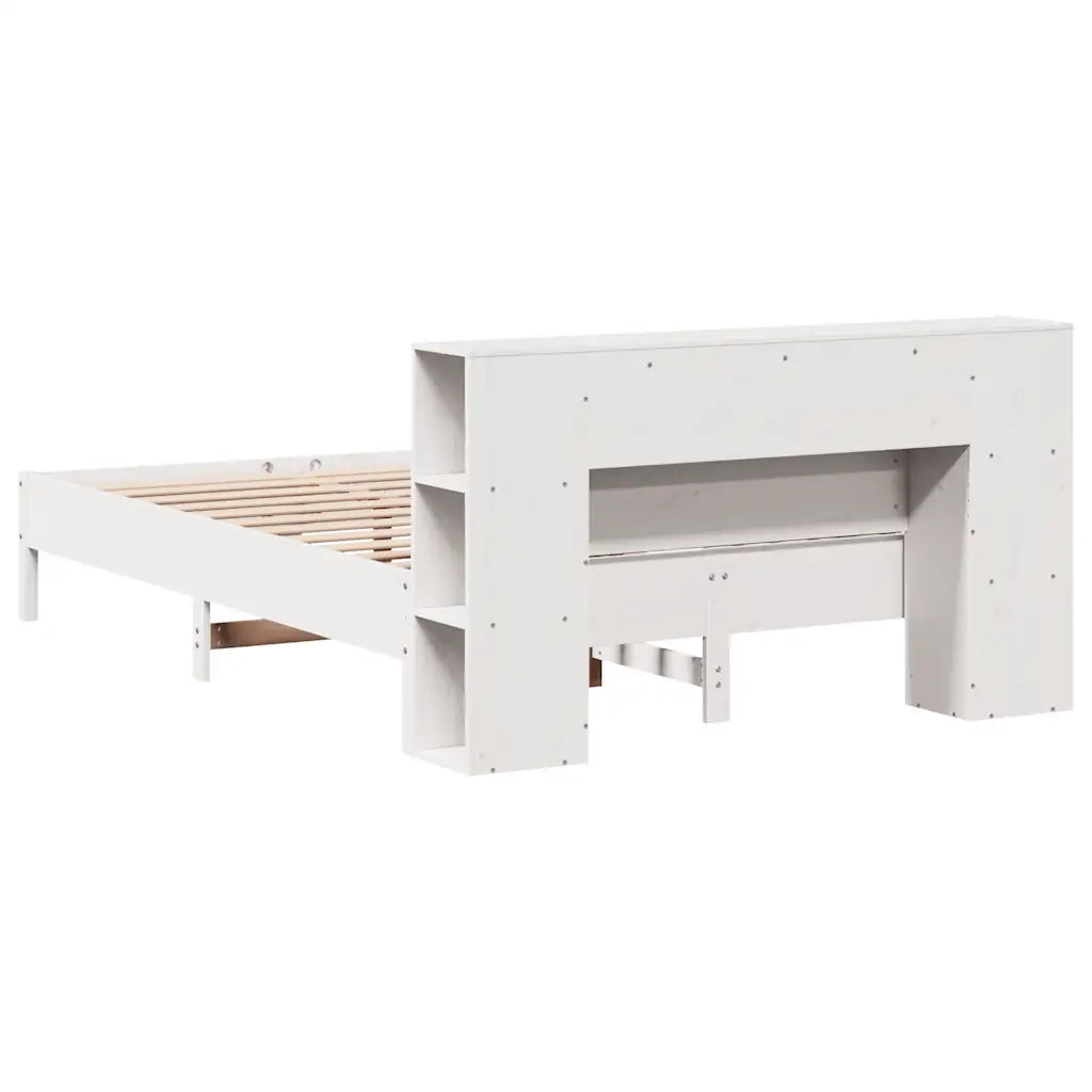 Letto Libreria senza Materasso Bianco 120x190 cm Legno di Pino