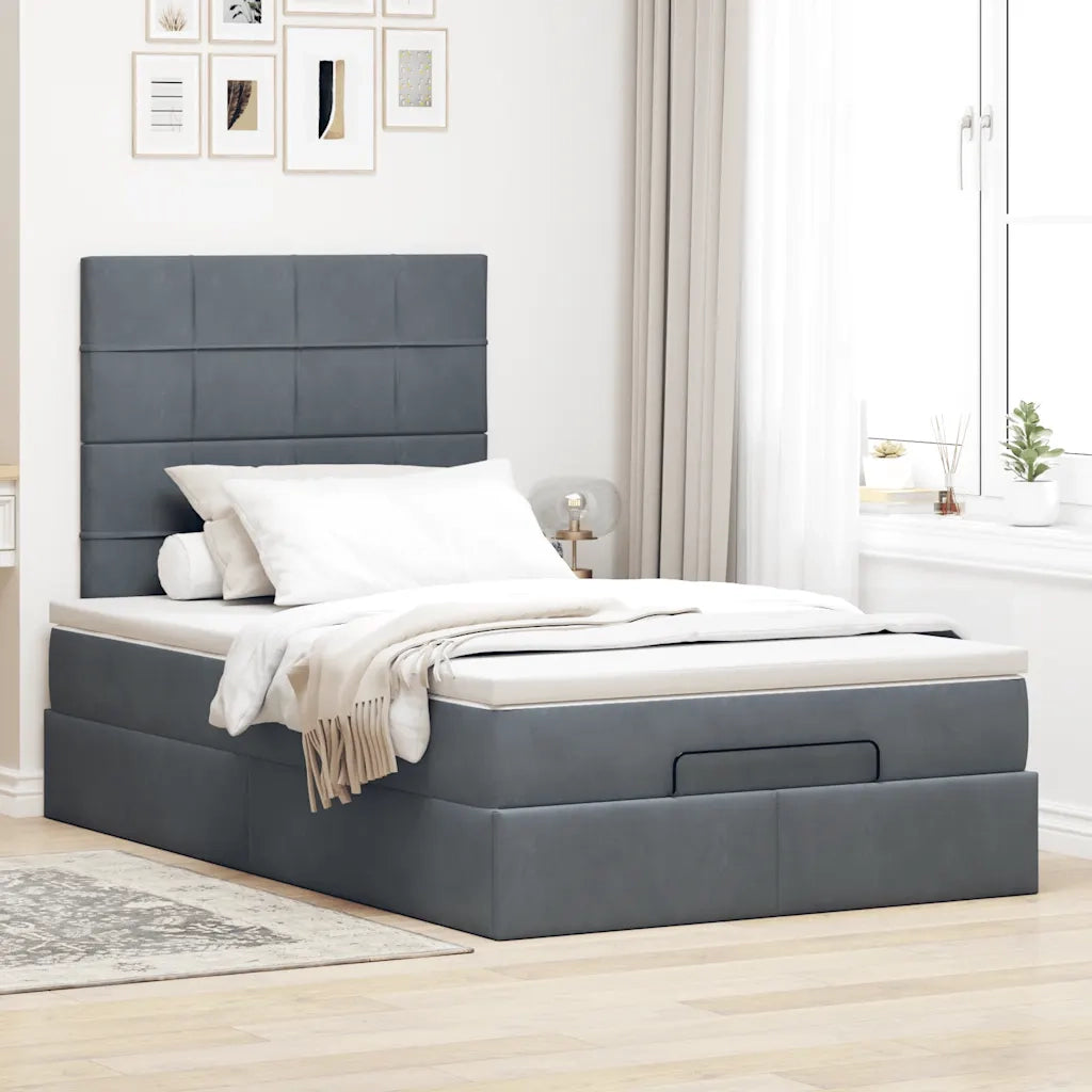 Struttura Letto Pouf con Materassi 80x200 cm Velluto 3314307