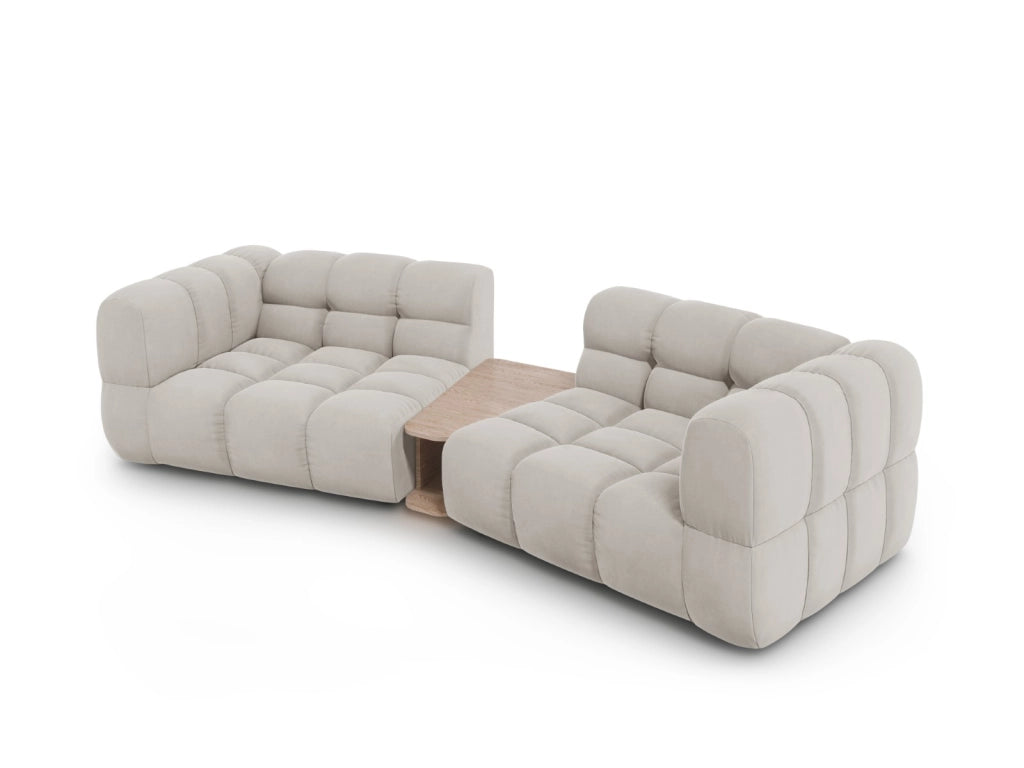 Cosmopolitan Design - Divano modulare "Sky" 2 posti in velluto beige chiaro 