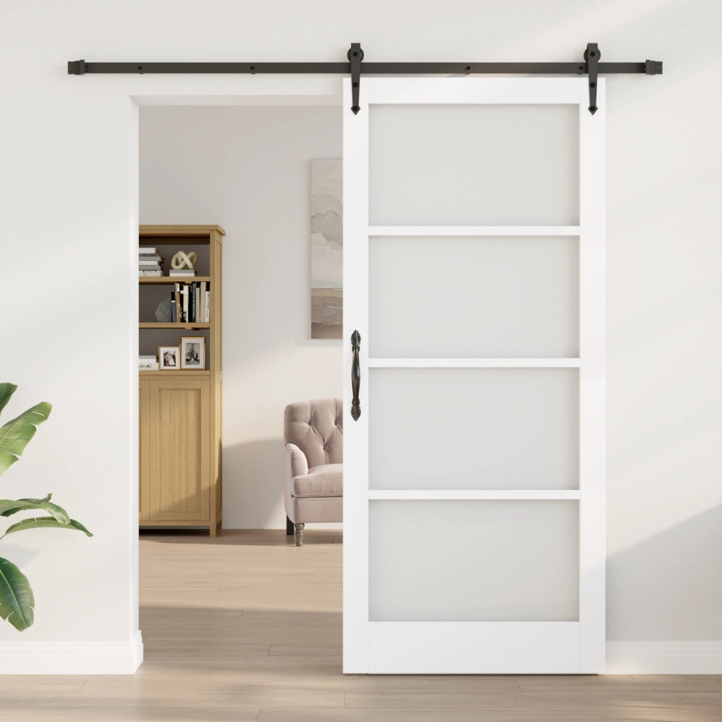 Porta Scorrevole con Set di Ferramenta "ORKDAL" Bianca 93x211 cm
