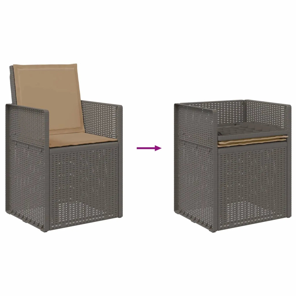 Set da Pranzo per Giardino 7 pcs Grigio chiaro e Tortora PP