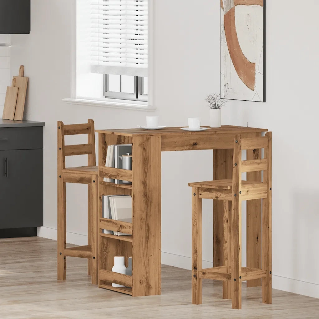 Tavolo da Bar con Ripiani Rovere 102x50x103,5 cm in Truciolato