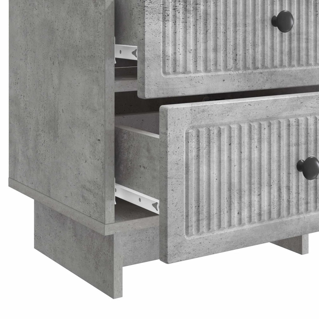 Armadio da Notte Grigio Cemento 43 x 34,5 x 47,5 cm