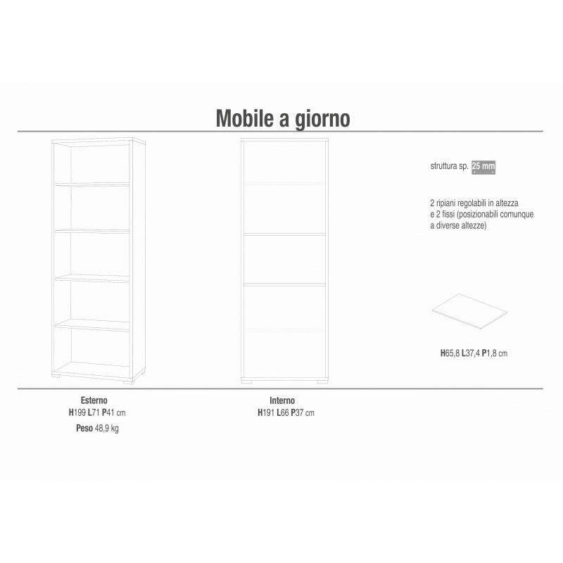 Mobile a Giorno 71L x 41P x h199 – Bianco Opaco – Sarmog