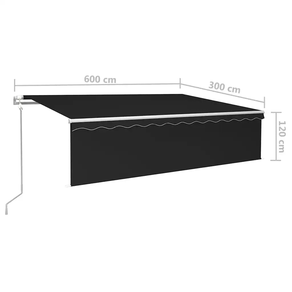 Tenda da Sole Retrattile Automatica con Parasole 6x3m Antracite 3069369