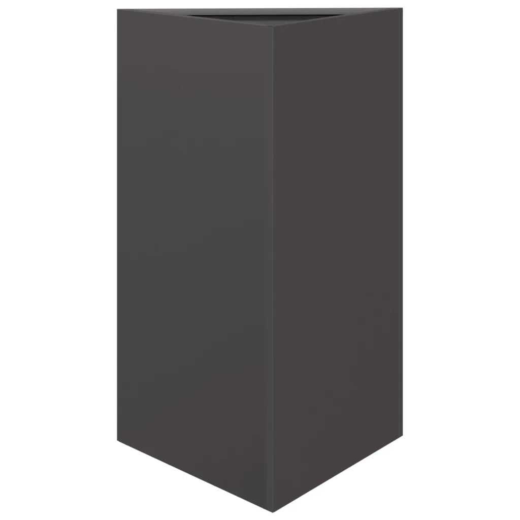 Fioriera da Giardino Nera Triangolare 50x43x75 cm in Acciaio 851171