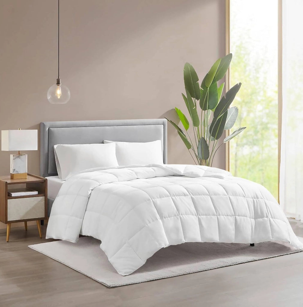 Piumino Letto Inverno Interno Bianco Coperta Invernale Pesante Morbida Microfibra Manopesca Anallergica Piumone Sofficissimo  Bianco - 1 Piazza e mezza
