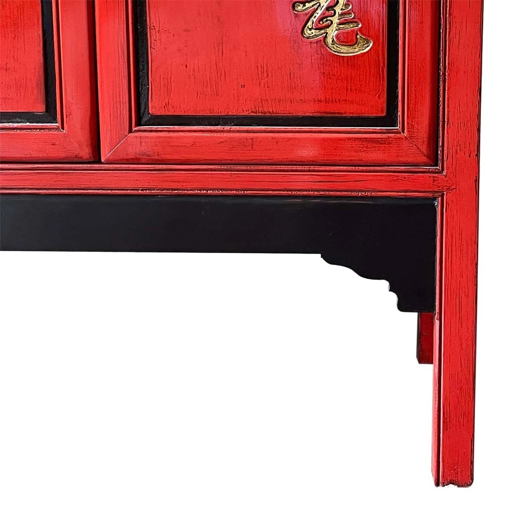 Mobiletto in legno rosso, 100x40x150 cm