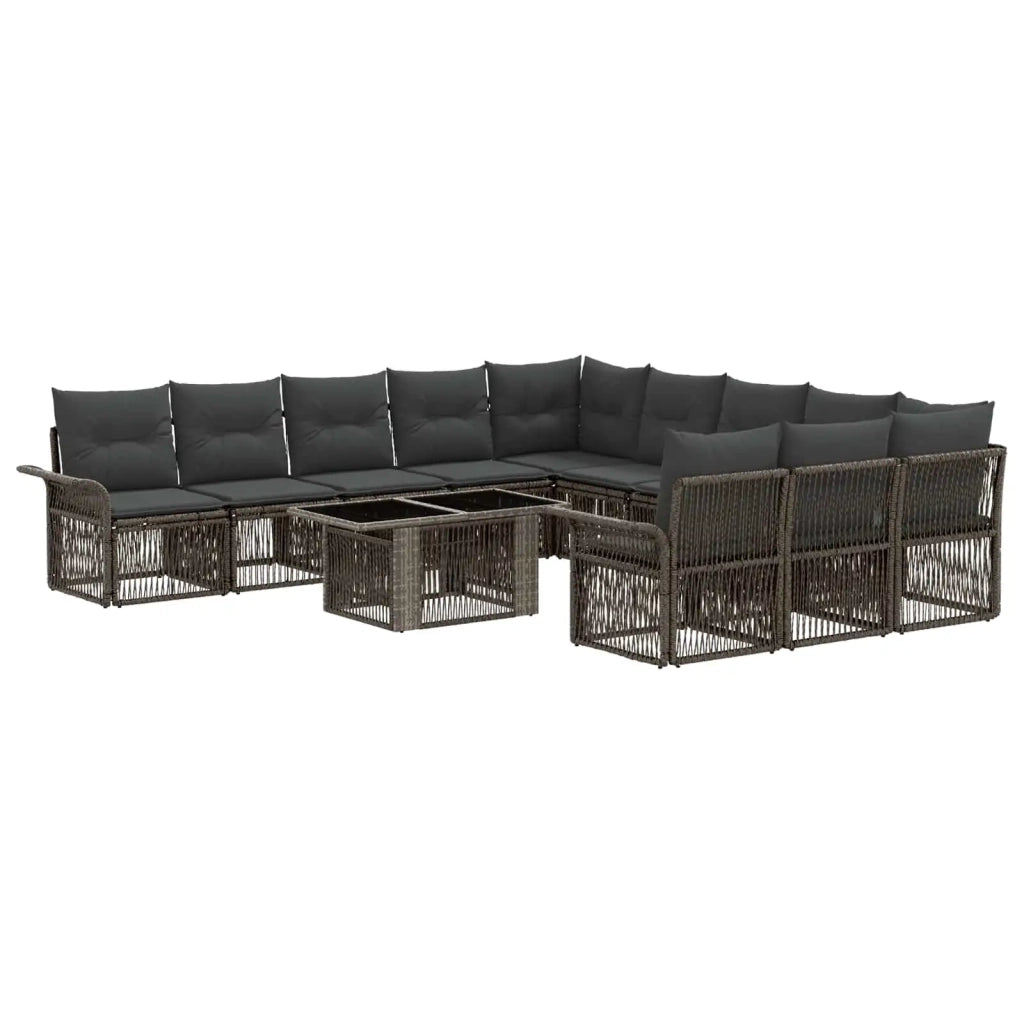 Set Divano da Giardino 12 pz Grigio e Grigio Scuro polyrattan 3436703