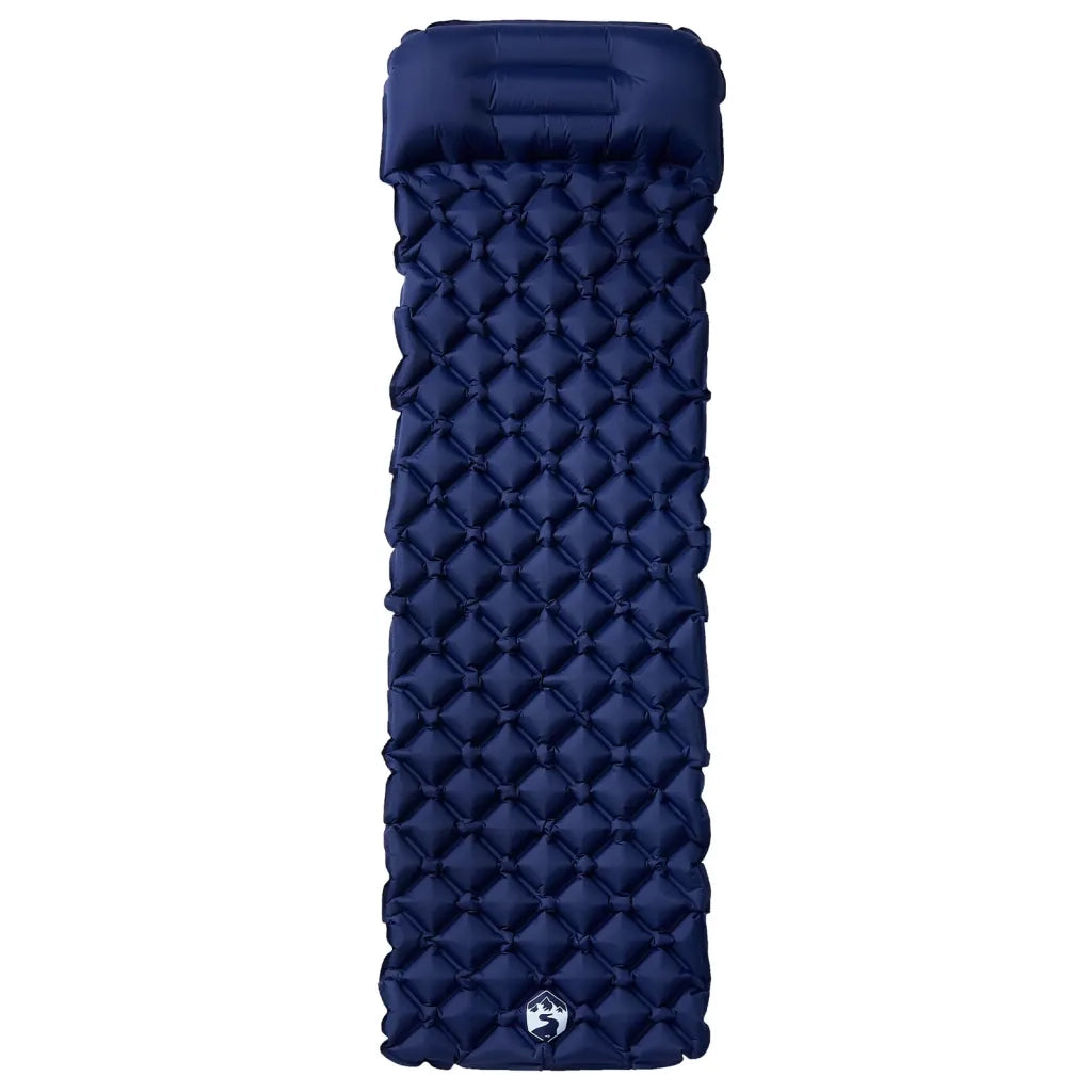 Materasso Campeggio Gonfiabile con Cuscino 1 Persona Blu Marino CFW8184030