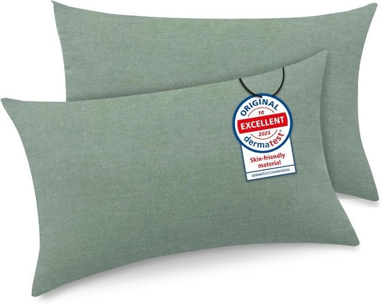 Due cuscini di supporto 40x80 cm – 100% cotone lavato – con chiusura a rancio – set di vendita