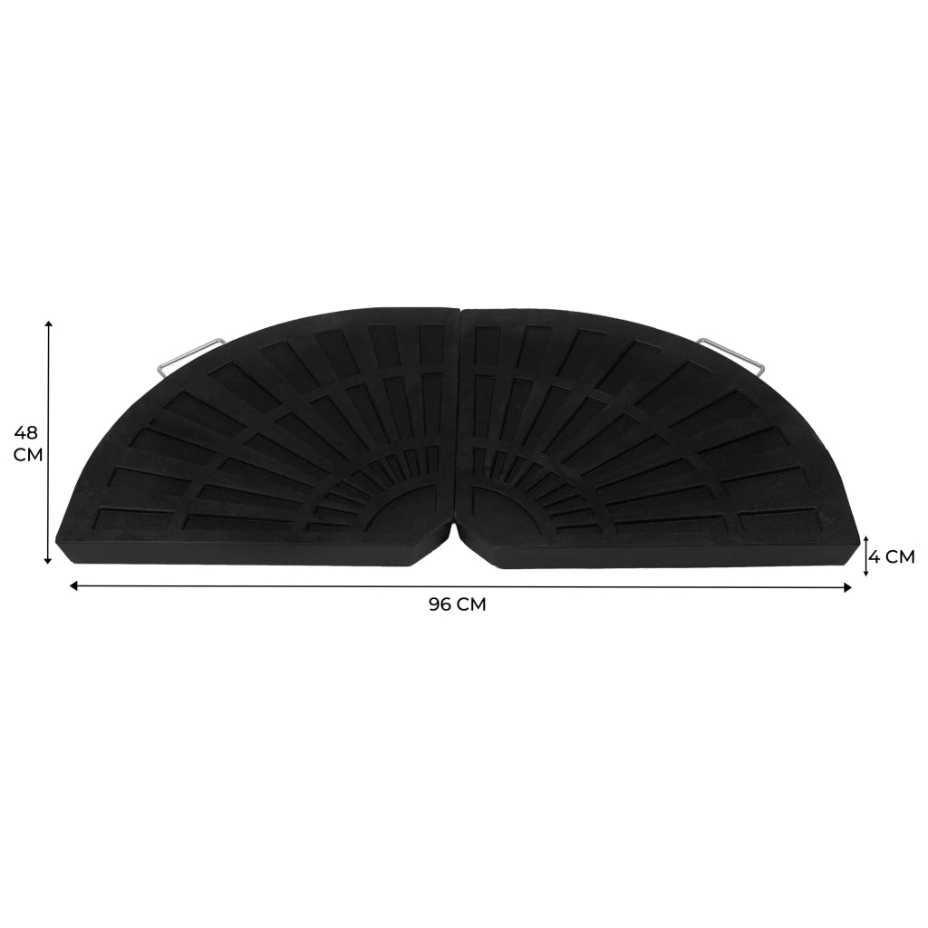 Set 2 Pesi Base Ombrellone Decentrato Banana in Resina 28kg Nero