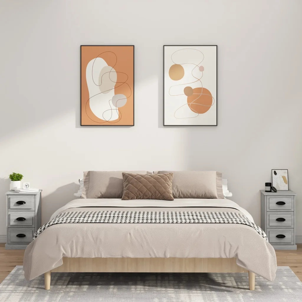vidaXL Comodino Grigio Sonoma 39x39x67 cm in Legno Multistrato