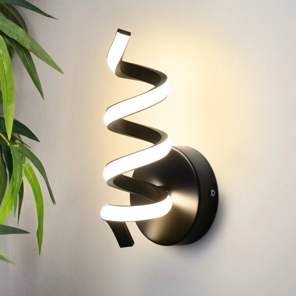 ZMH Applique a LED per interni nera moderna 7W bianco caldo per soggiorno