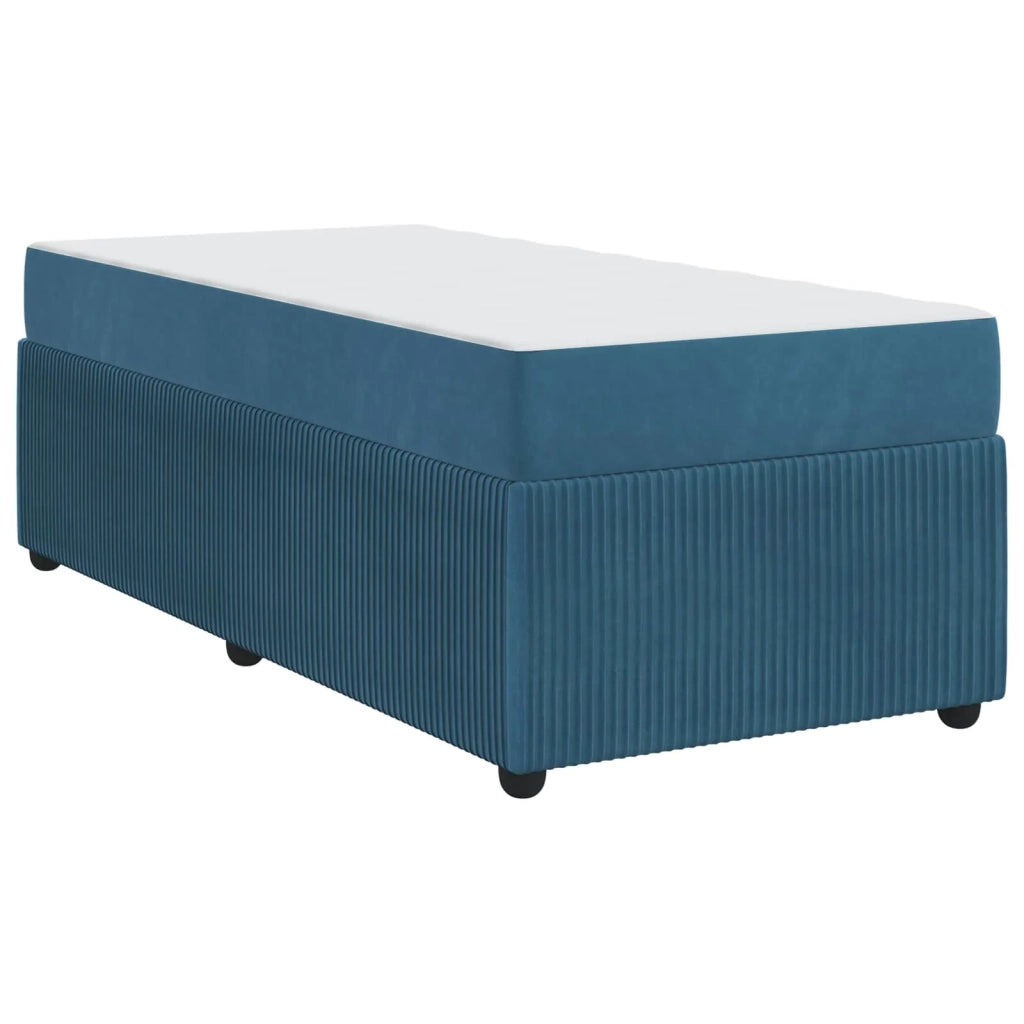 Struttura del letto con materasso Blu 90 x 190 cm Tessuto