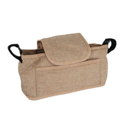 Organizer per Passeggino per Animali Beige con Cinghie a Strappo e Tasche