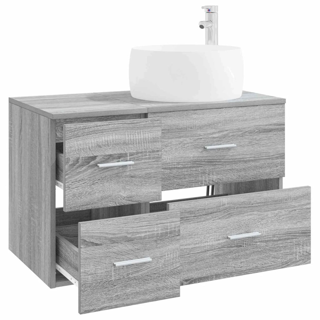 Set di mobili per il bagno 2 pz Sonoma grigio 3404005