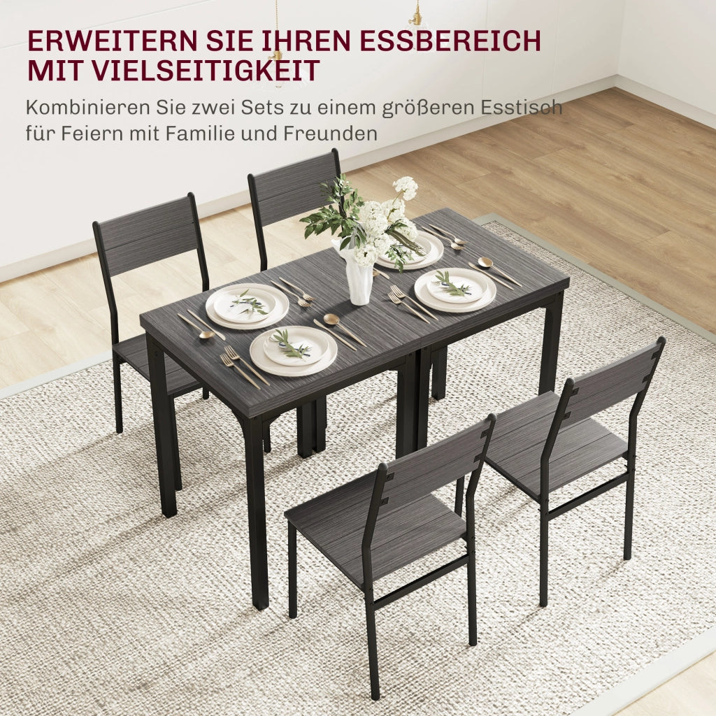 Set Tavolo da Pranzo con 2 Sedie ¨C Xylo ¨C MDF Metallo Grigio