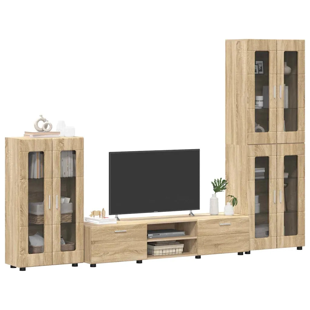 Set mobile TV con porta FLORIN Rovere Sonoma Legno multistrato
