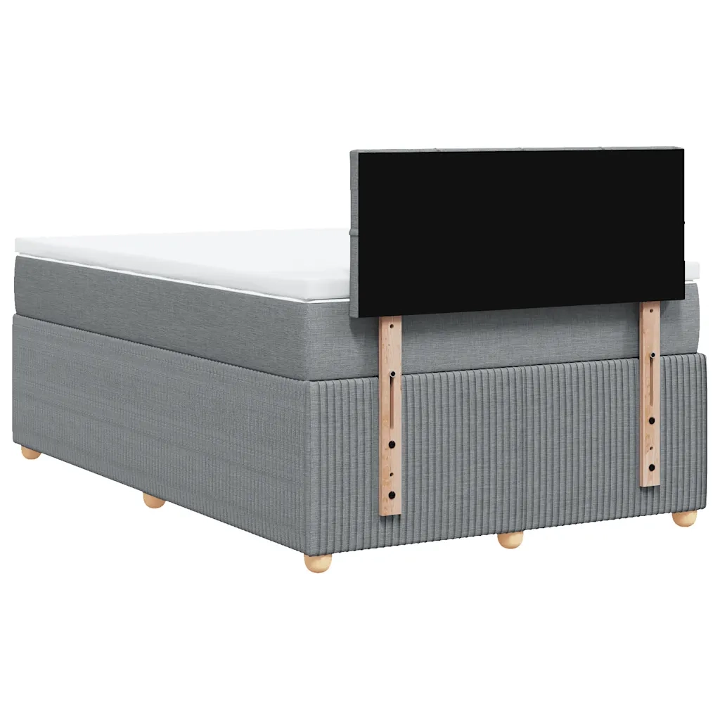 Giroletto a Molle con Materasso Grigio Chiaro 120x200cm Tessuto 3287423