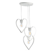 TRENDY LAMPADARIO DESIGN MODERNO IN METALLO COLORE BIANCO E27 3 LUCI 57 WATT H90X35 CM