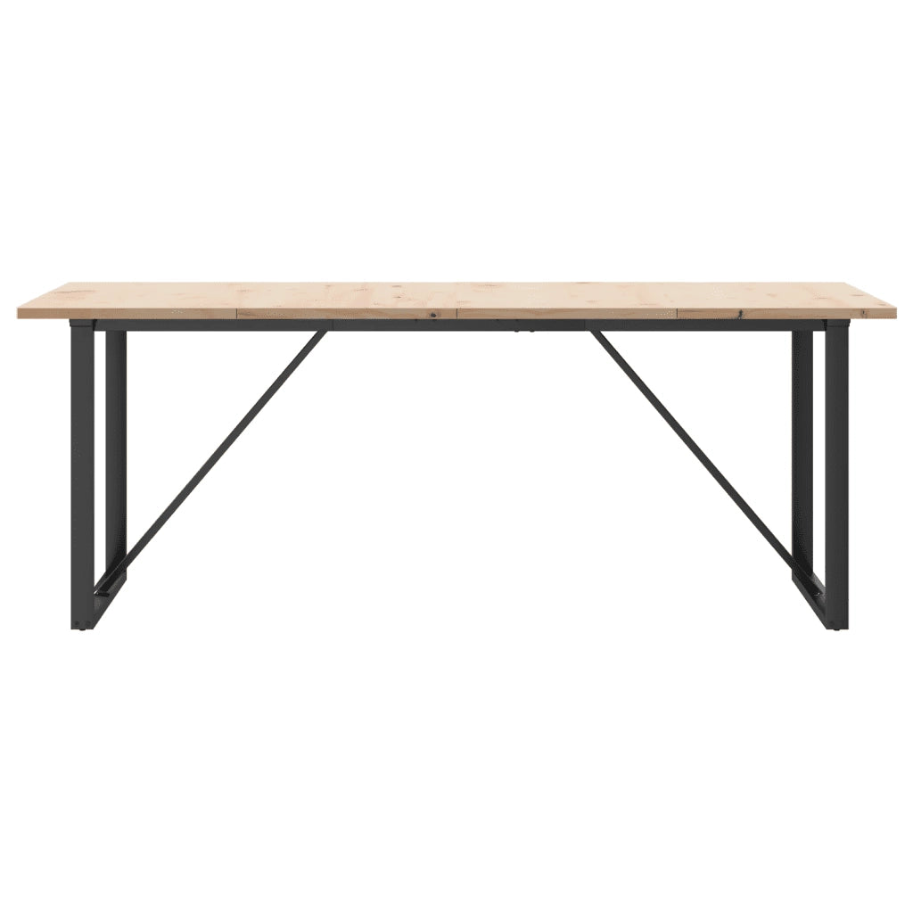 Tavolo Pranzo Telaio a O 200x100x75,5 cm Legno Pino e Acciaio 3282745