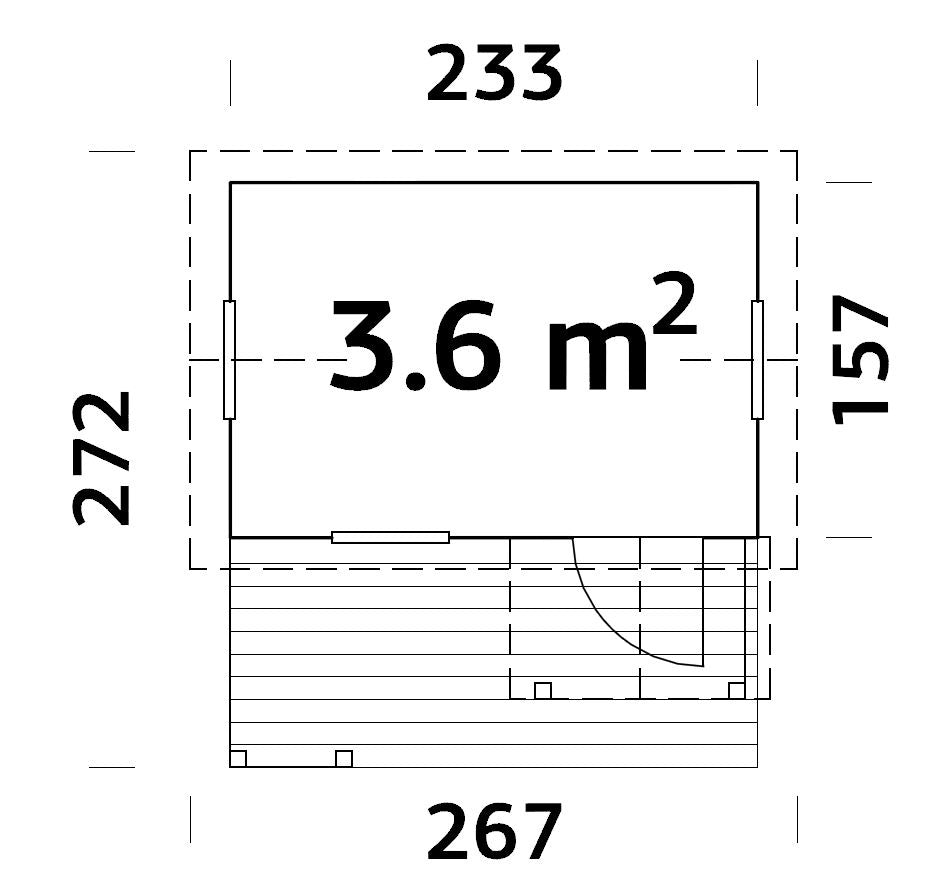 Casetta in legno non trattato Otto 233x157 cm