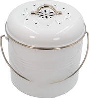 Contenitore per Compost per la Cucina - 3 Litri - Contenitore con Alta Concentrazione di Odori con 2 Filtro di Carbone e Maniglia Regolabile - Contenitore Biologico Compatto per Rifiuti