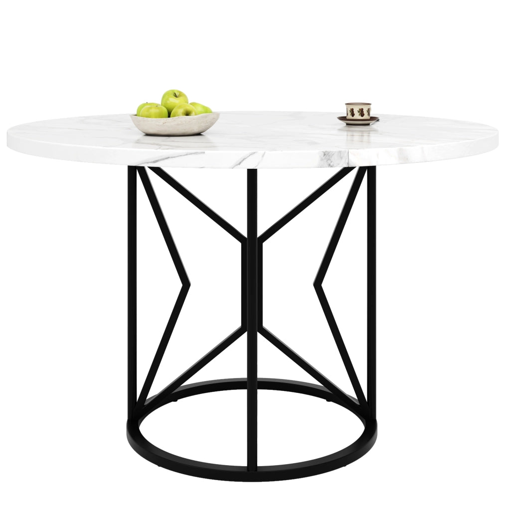 Tavolo da pranzo 100x100x76 cm in MDF e metallo; nero