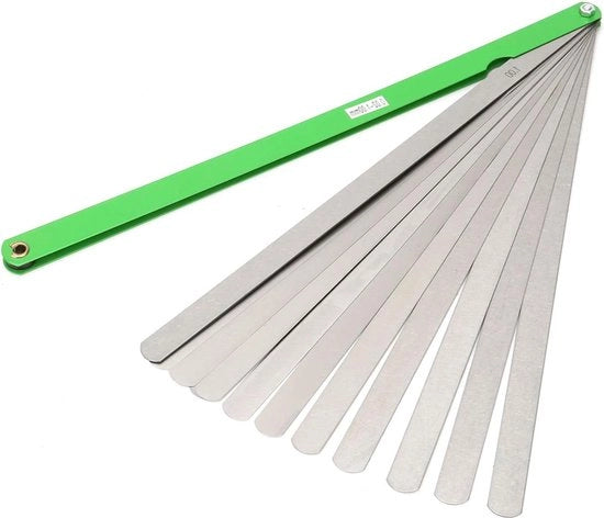 Set di 25 lame di misurazione a feeler extra lunghe 300 mm metrico, da 0,1 a 3,0 mm, utensile di misurazione in acciaio inossidabile.