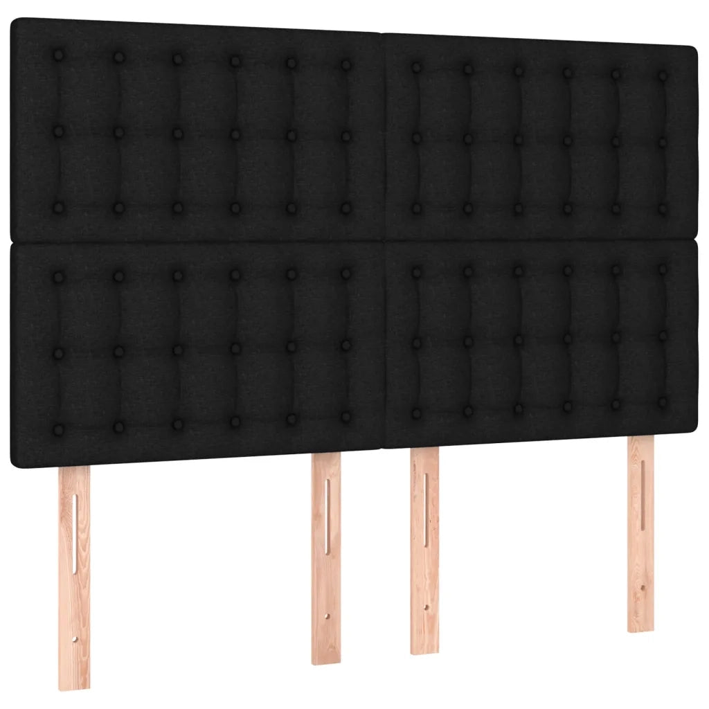 Giroletto a Molle con Materasso Nero 140x190 cm in Tessuto 3128839