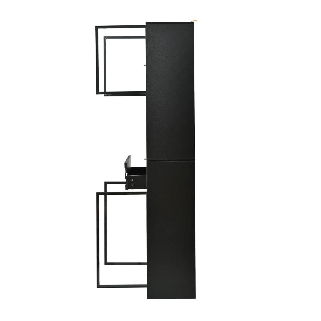 Vetrina con illuminazione LED controllabile tramite app in MDF nero