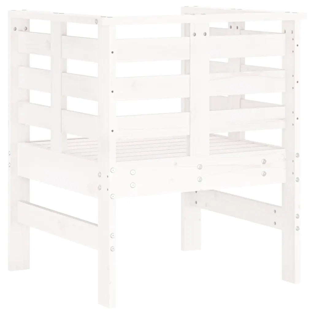 Sedie da Giardino 2pz Bianche 61,5x53x71cm Legno Massello Pino 825129