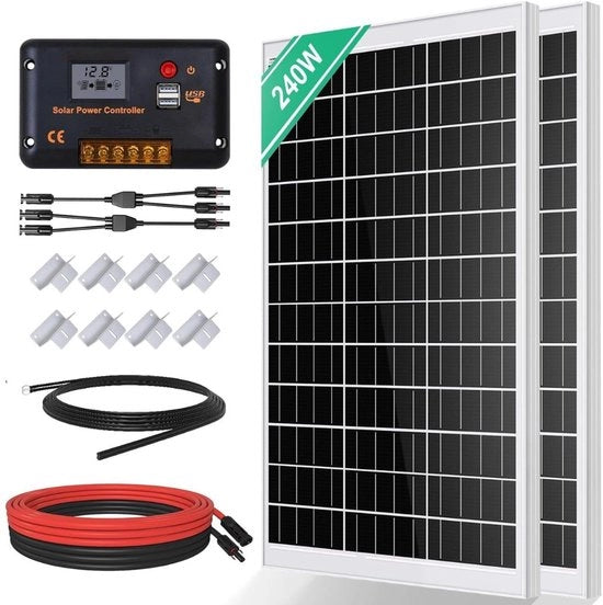 Pacchetto Completo di Pannelli Solari - Plug & Play con Fermo - Pannello Solare Piano - 240W