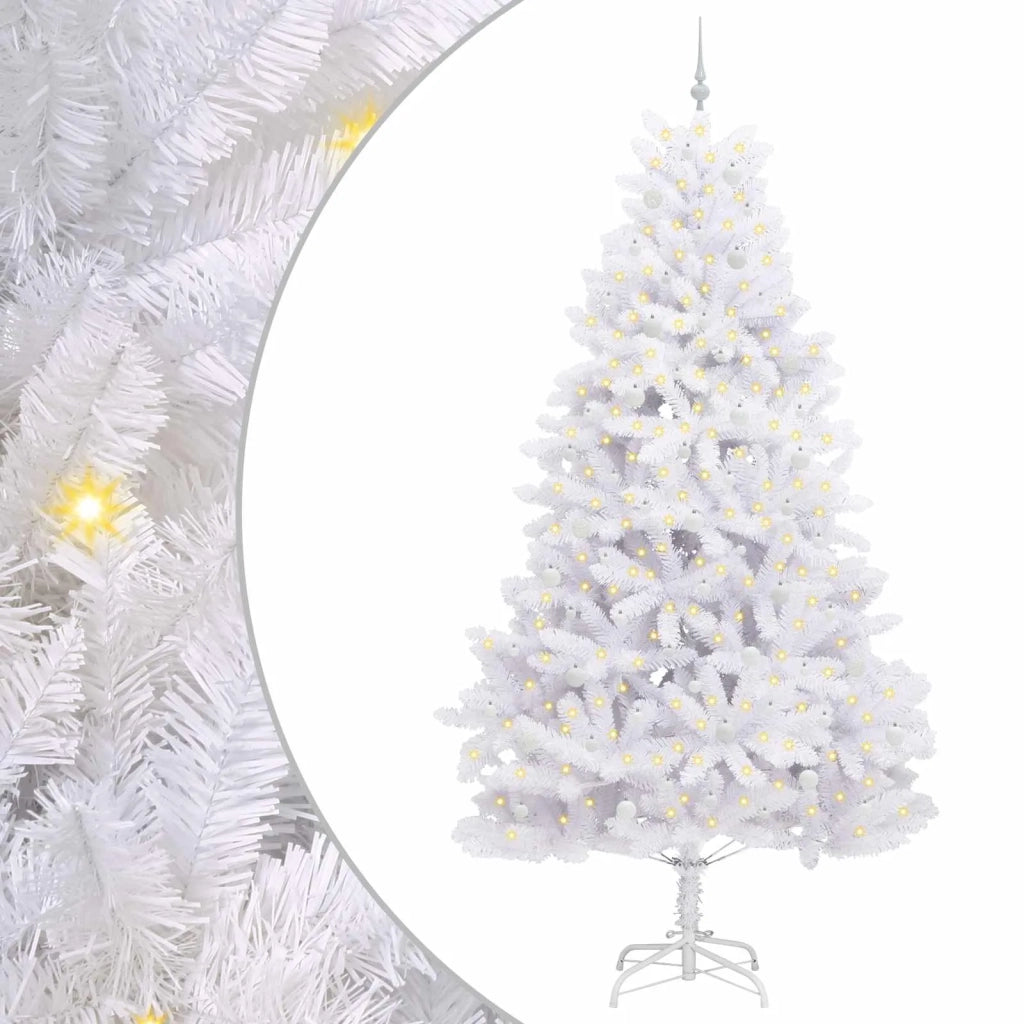 Albero di Natale Artificiale con Rami Pieghevoli Bianco 270 cm