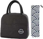 Borsa isolata per pranzo per donne, contenitore di organizzazione di picnic e lavoro impermeabile e senza perdite con apertura ampia per bambini e adulti, nero