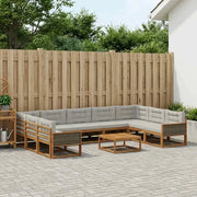 Set di divani da esterno 10 pcs Naturale e Grigio Chiaro 3382899