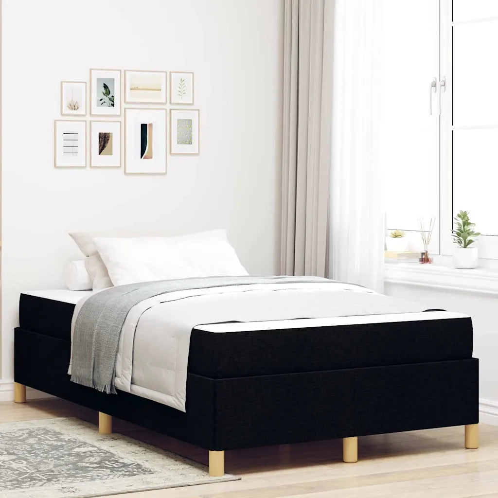 vidaXL Letto a molle Nero e Bianco e Nero 120 x 190 cm Tessuto