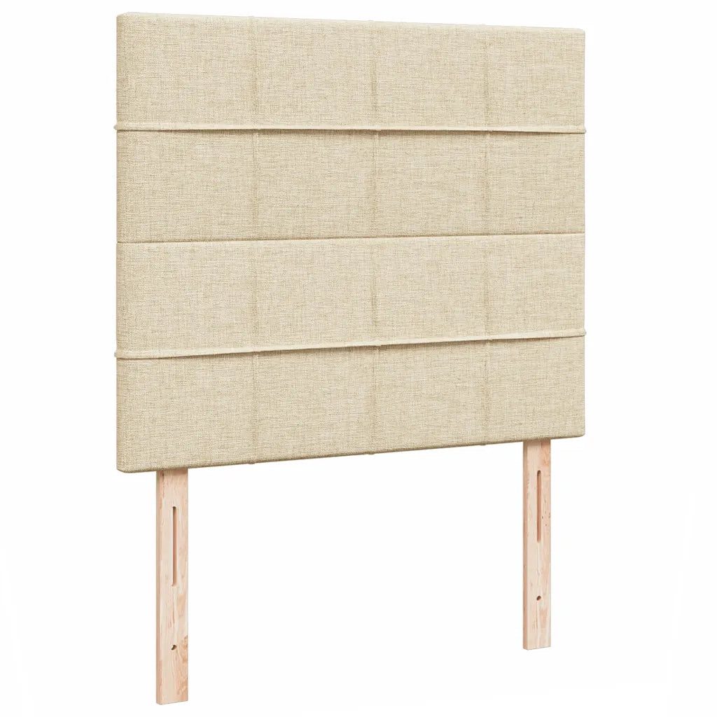 Struttura Letto Pouf con Materasso Crema 120x190 cm in Tessuto 3313145