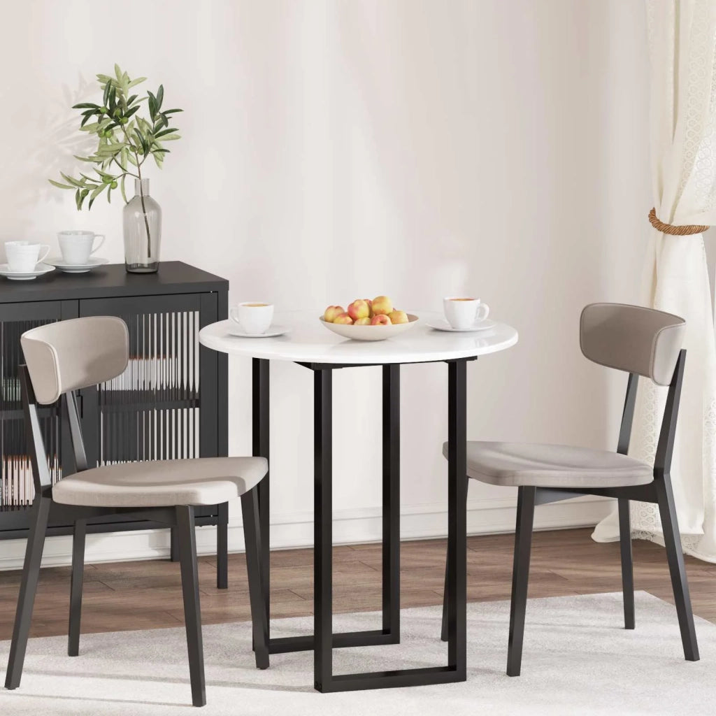 Piano del tavolo Bianco lucido Ø 70 x 1,5 cm Legno multistrato 880415