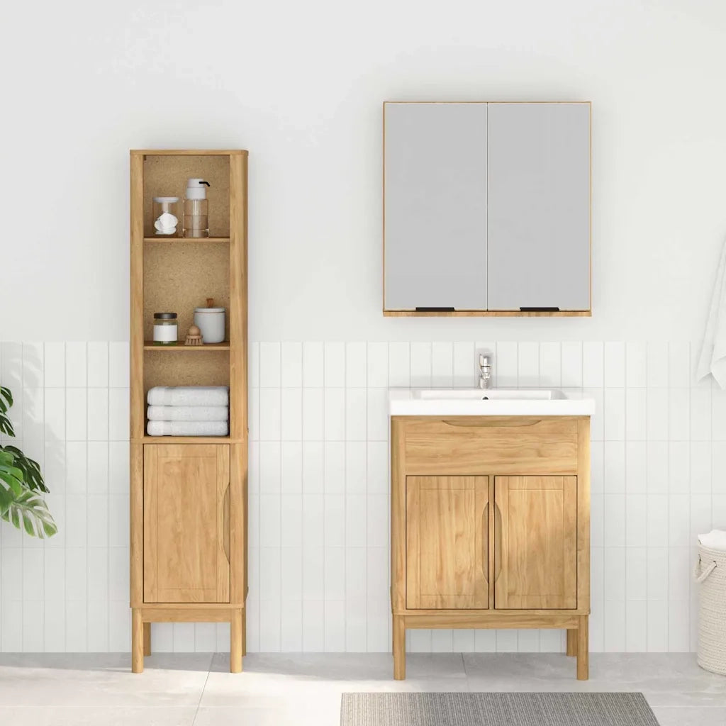 Set di mobili per il bagno con porta FLORO 2 pcs Marrone cerato
