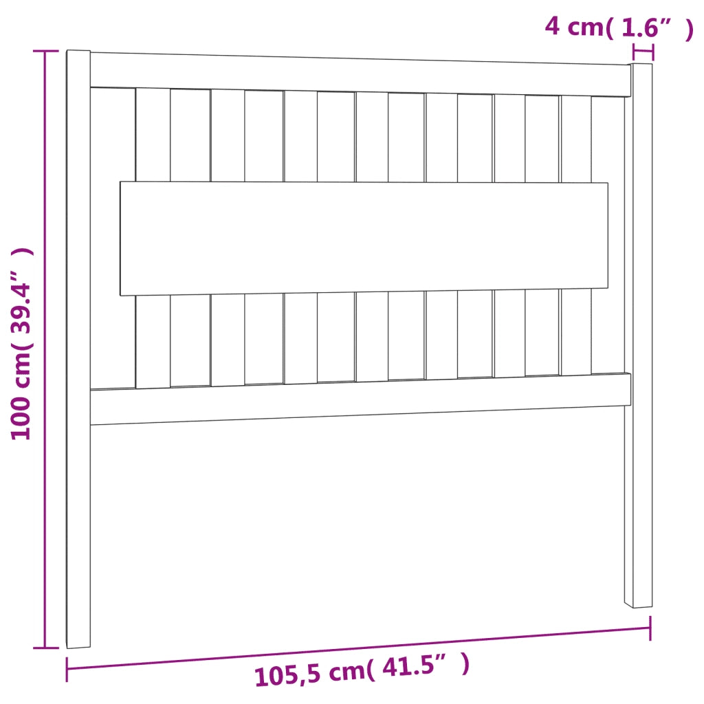 Testiera | Testata per Letto 105,5x4x100 cm Legno Massello di Pino