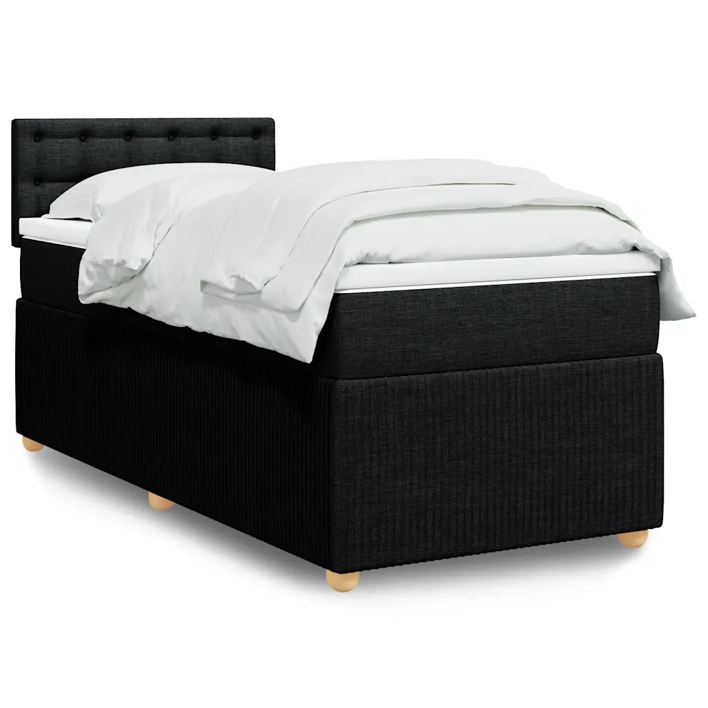 Giroletto a Molle con Materasso Nero 100x200 cm in Tessuto 3287383