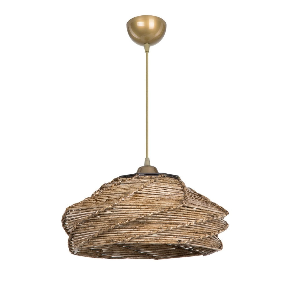 Lampada da soffitto Risa MDL4940 con paralume in carta intrecciata rustica H57xL40