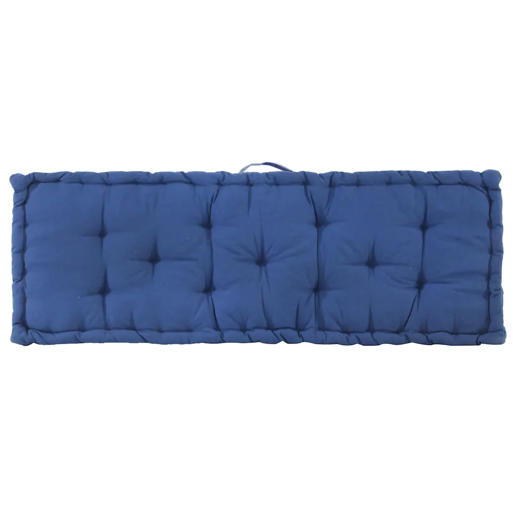 Cuscino per Pallet e Pavimento in Cotone 120x40x7 cm Blu Chiaro