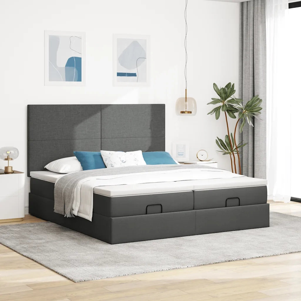Struttura Letto Pouf con Materassi 160x200 cm in Tessuto