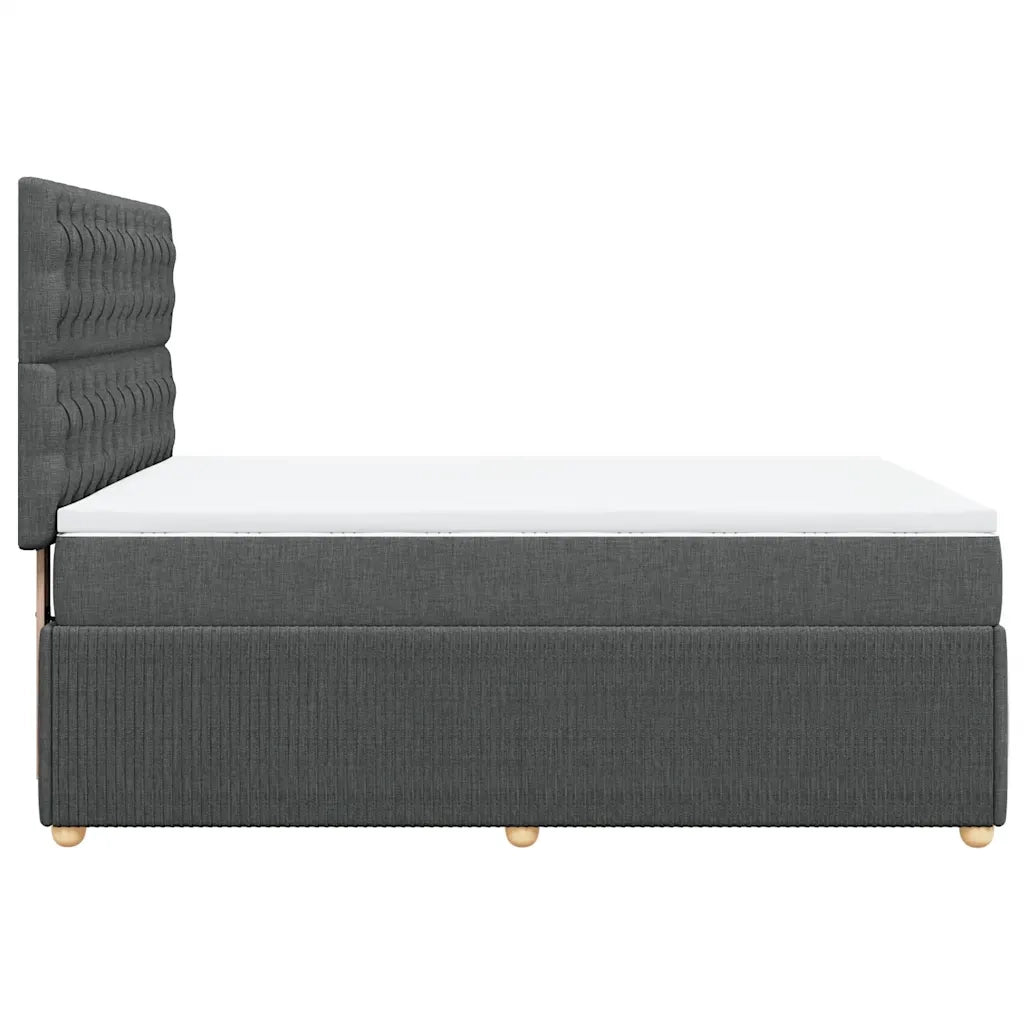 Giroletto a Molle con Materasso Grigio Scuro 140x190 cm Tessuto