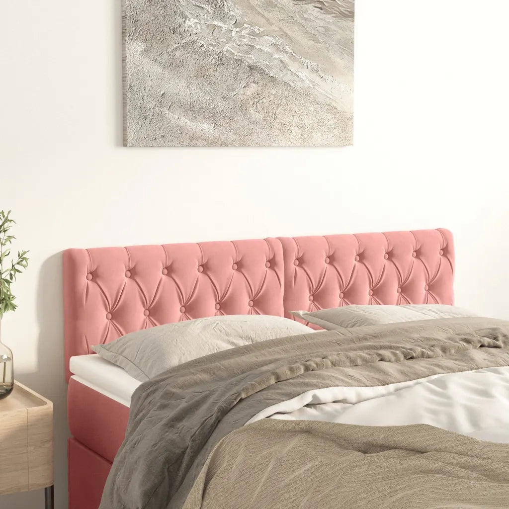 Testiera | Testata Rosa 144x7x78/88 cm in Velluto