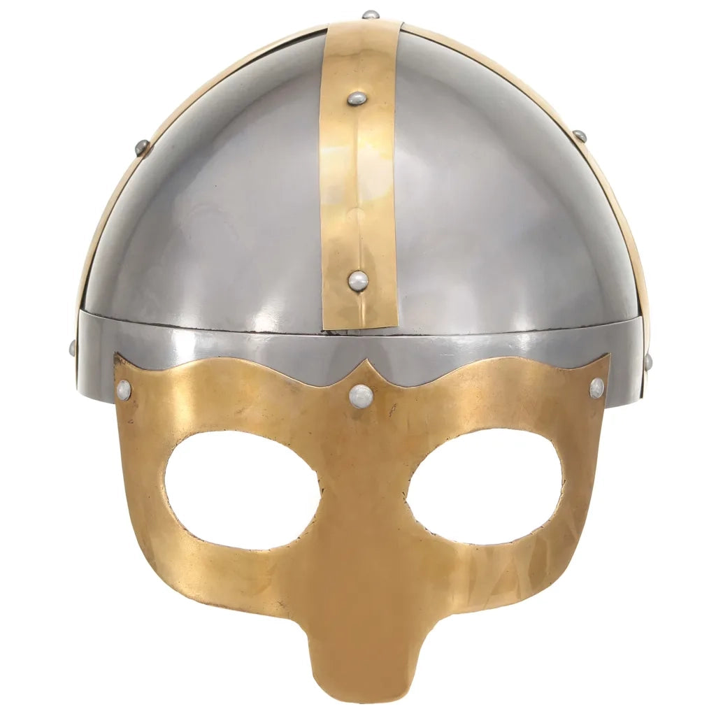 Elmo da Vichingo Antico Replica LARP Argento in Acciaio CFW5043197