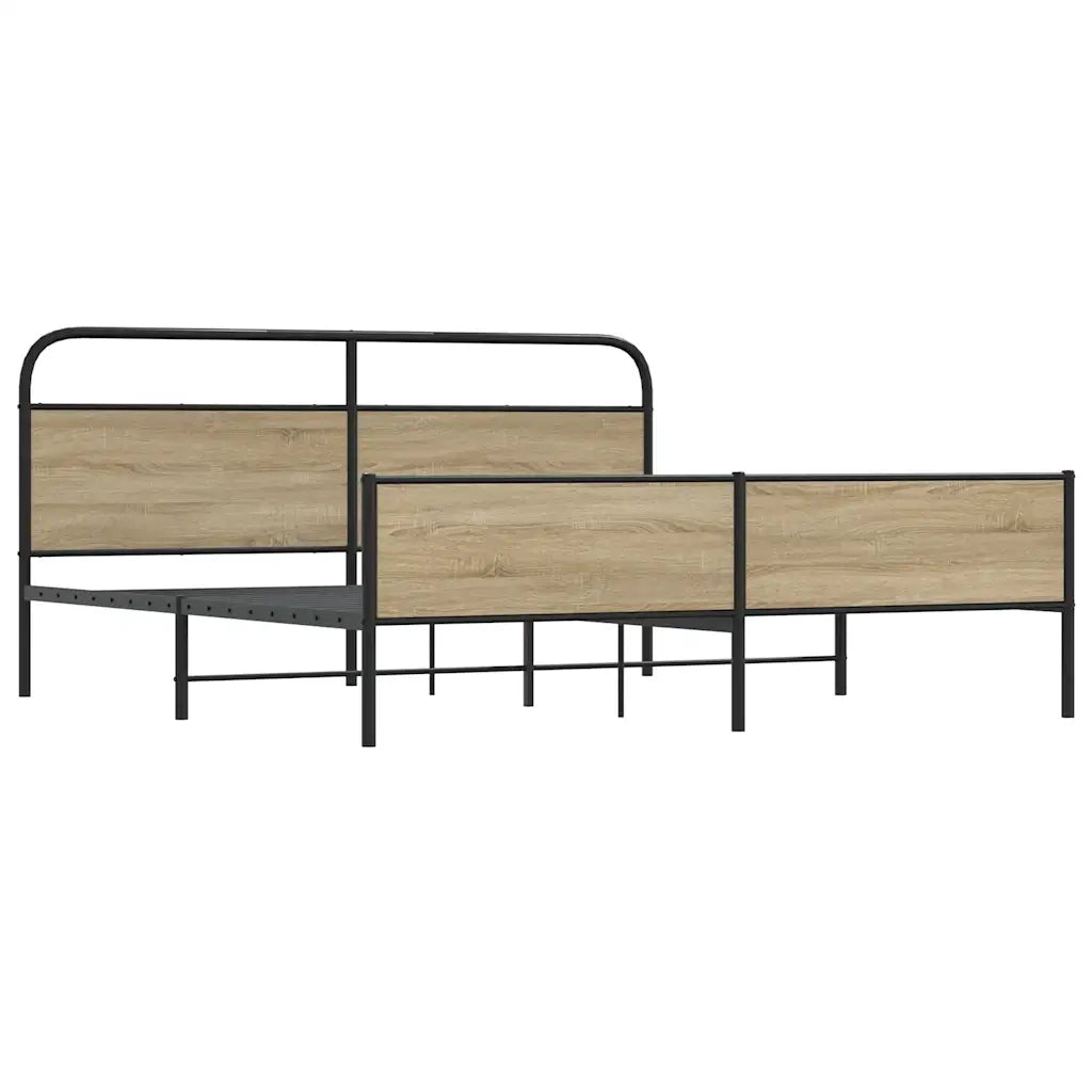 Giroletto senza Materaso in Metallo Rovere Fumo 193x203 cm 3318682